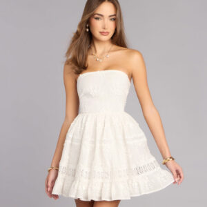 Windsor Cottage Charm Eyelet Mini Dress
