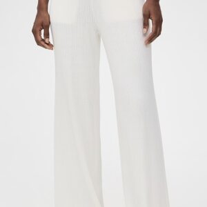 ATM Anthony Thomas Melillo Cotton Cashmere Ribbed Wide Leg Pants