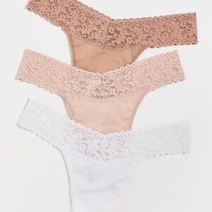 Cotton Original Rise Thong Panties 3 Pack