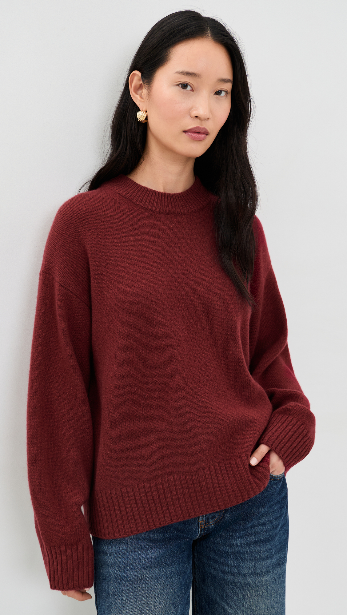 Reformation Cove Cashmere Oversized Crew Pullover