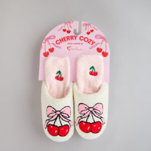 Cozy Cherry Crush Slipper And Socks Set
