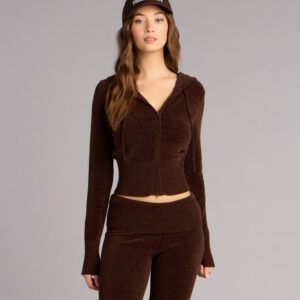 Cozy Girl Chenille Knit Zip-Up Hoodie