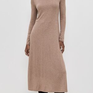 Cozy Long Sleeve Funnel Neck Dress