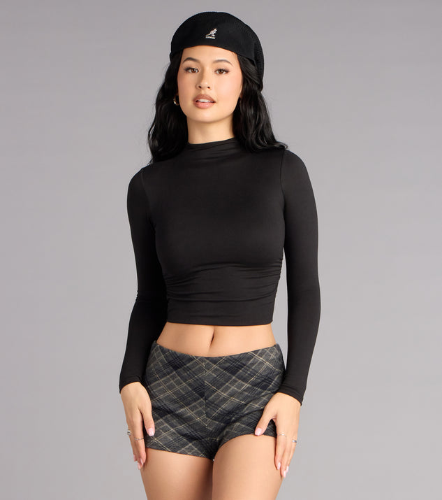 Windsor Cozy Sculpt Mock Neck Crop Top