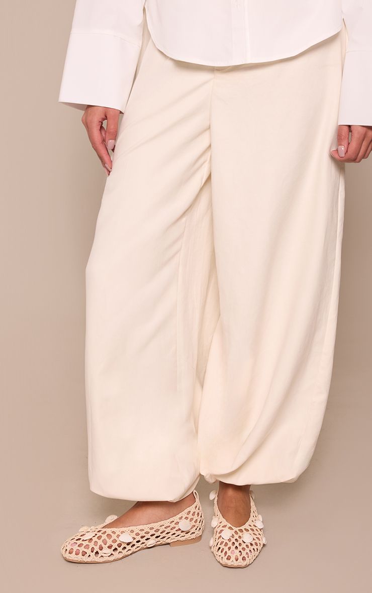 PrettyLittleThing Cream Crochet Shell Trim Ballet Flats