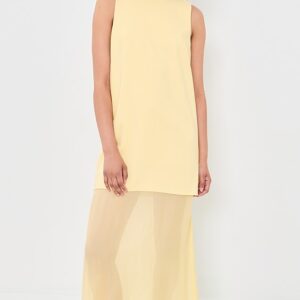 Crepe & Silk Chiffon Dress