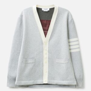 Thom Browne Crest Intarsia Jacquard 4-Bar Rugby Fit Cardigan