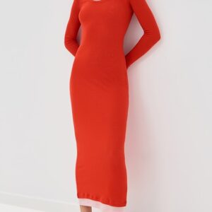 Crew Neck Long Sleeve Dress
