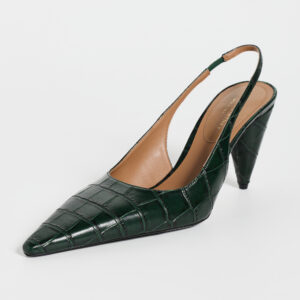 Stella McCartney Croc-Embossed Faux Leather Cone-Heel Slingback Pumps