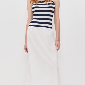 Onia Crochet Knit Poplin Maxi Dress