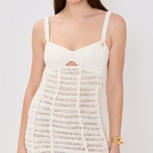 Casablanca Crochet Mix Dress Crochet Mix Dress