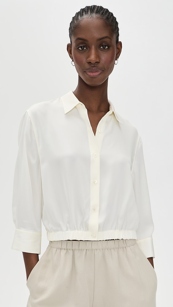 Theory Cropped Button Down Shirt