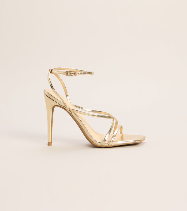 Windsor Crossed Plans Metallic Strappy Heels