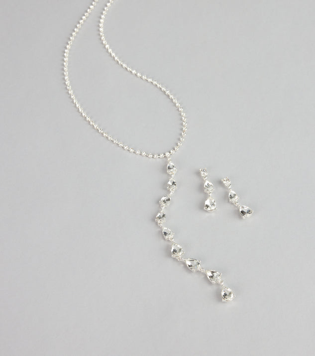 Windsor Crystal Drip Necklace And Earrings Set