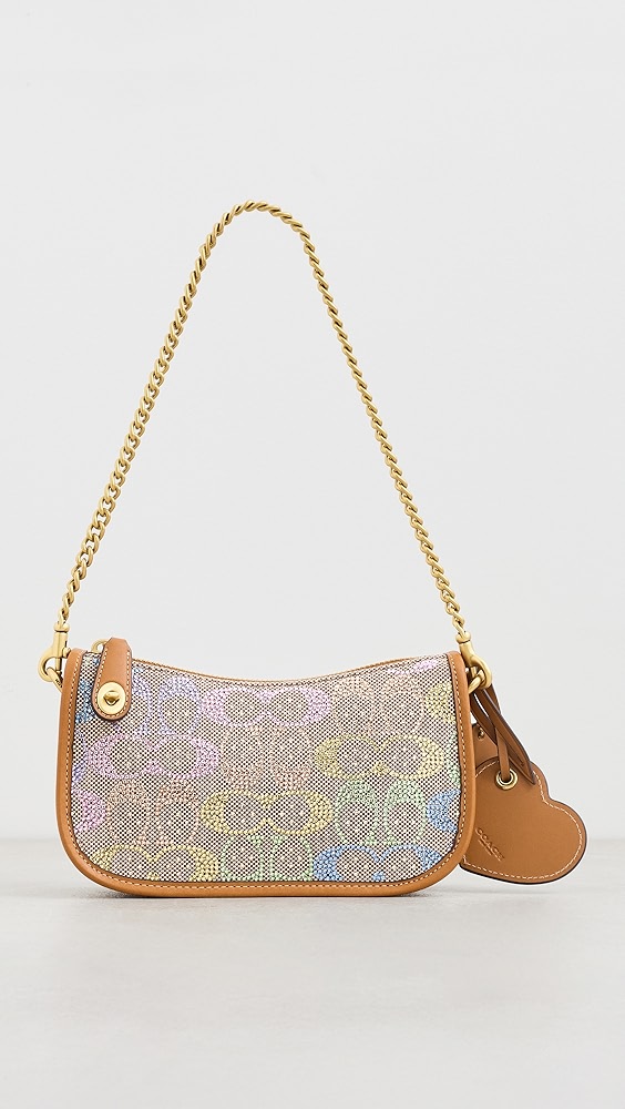 Coach Crystal Jacquard Swinger Bag 20 with Chain