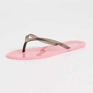 Black Suede Studio Crystal Jelly Flip Flops
