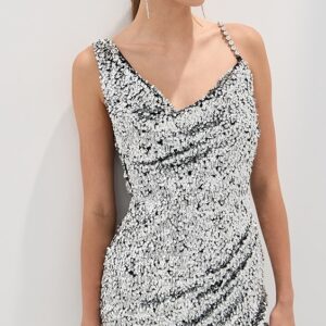 Crystal Strap Sequin Mini Dress
