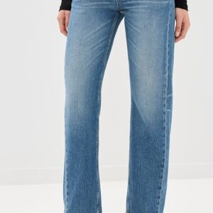 Curved Cotton Denim Jeans
