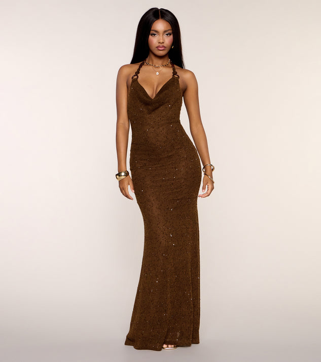 Windsor Dahlia Sequin Knit Mermaid Dress