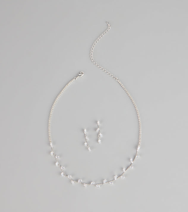 Windsor Dainty Shine Rhinestone Necklace And Earrings Set