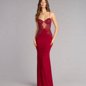 Dakota Lace Applique Mermaid Formal Dress