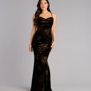 Windsor Dalia Floral Velvet Mermaid Formal Dress Dalia Floral Velvet Mermaid Formal Dress