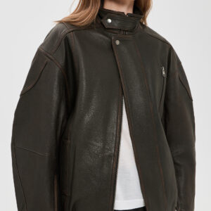 AGOLDE Danver Lambskin Leather Moto Jacket