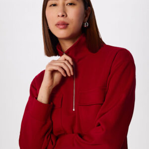 Dark Red Funnel Quarter Zip Sweat Dark Red Funnel Quarter Zip Sweat