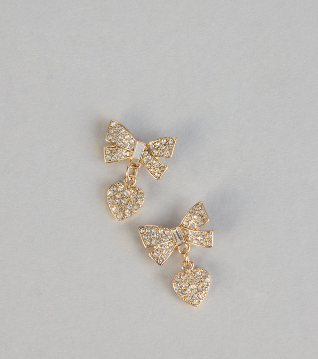 Windsor Darling Shine Bow Heart Earrings