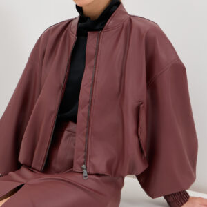 LE BOP Dawn Faux Leather Exaggerated Sleeve Jacket