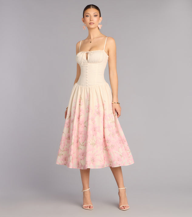Windsor Daydream Bloom Floral Print Midi Dress