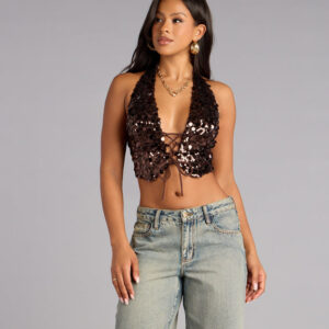 Windsor Dazzle Mode Halter Crop Top Dazzle Mode Halter Crop Top