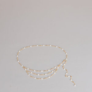 Delicate Glow Pearl Chain Belt
