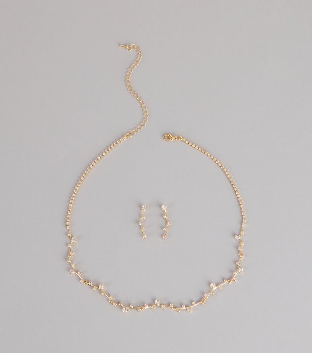 Windsor Delicate Sparkle Rhinestone Necklace And Earrings Set