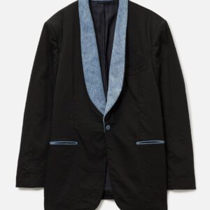 Denim Contrast Single-Breasted Suit Jacket