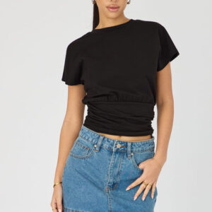 Ally Fashion Denim Mini Skirt Mid Rise Longline