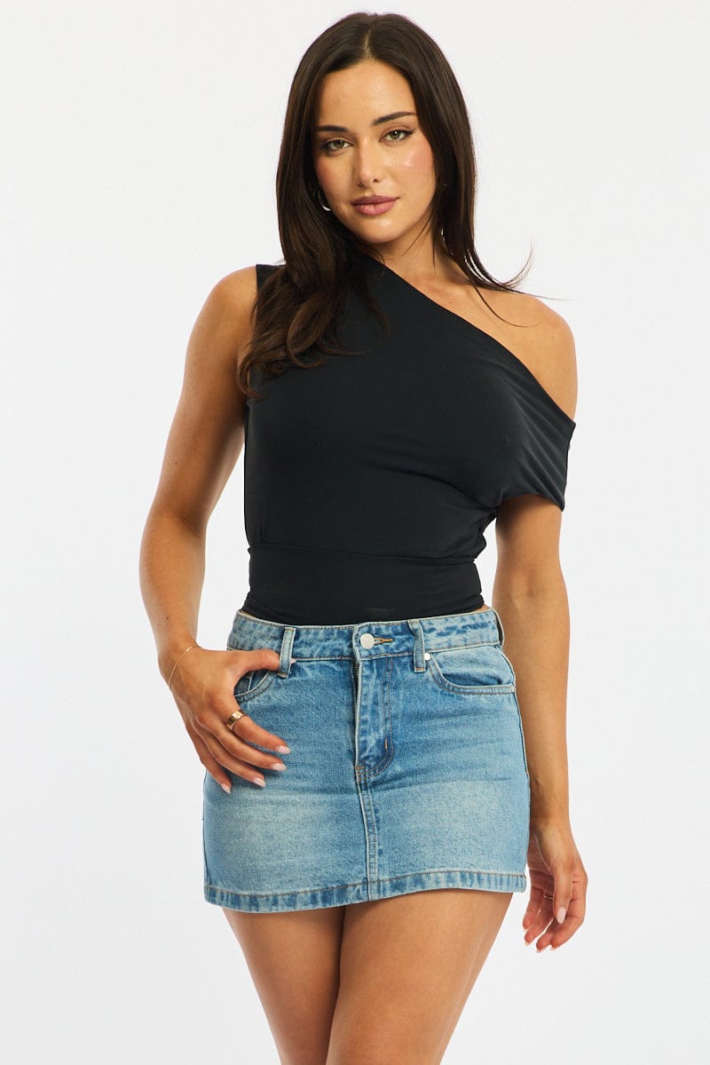Ally Fashion Denim Mini Skirt Mid Rise Regular Fit