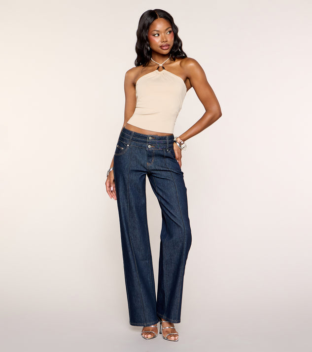 Windsor Denim Outline Mid Rise Wide-Leg Jeans