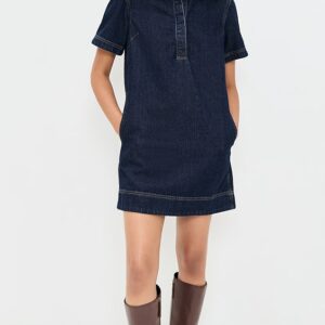 Denim Popover Mini Dress