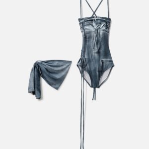Denim Printed Swimsuit