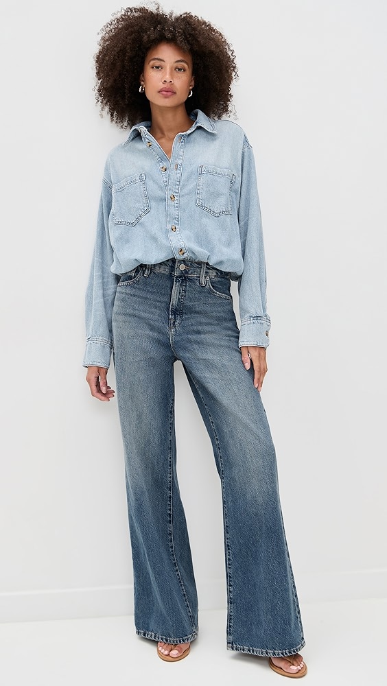 Good American Denim Shirt Jumpsuit