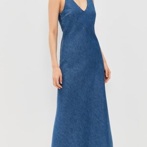 LNA Denim V Slip Dress