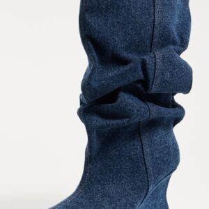 Balmain Denim Wedge Ankle Boots Denim Wedge Ankle Boots