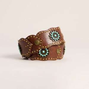 Desert Bloom Studded Faux Leather Belt
