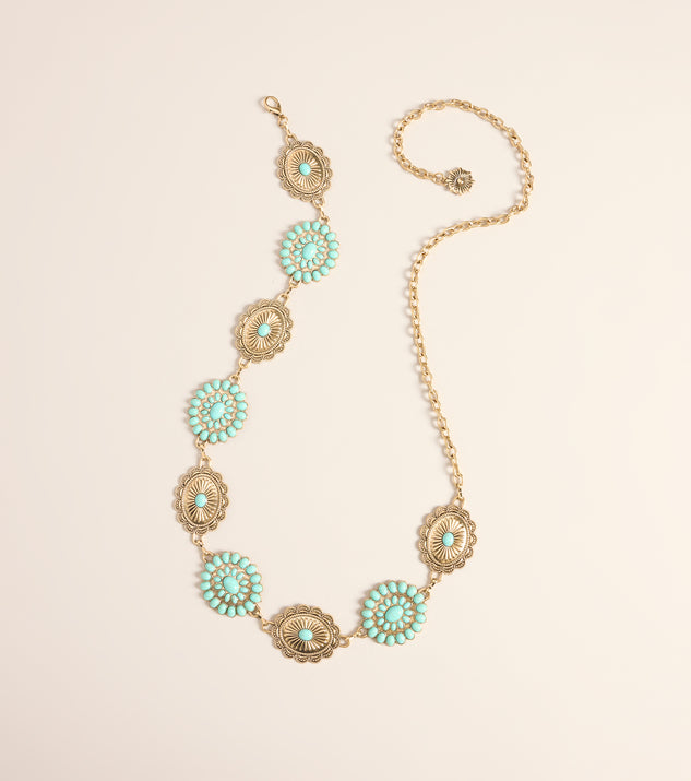 Windsor Desert Detail Stone Concho Chain Belt
