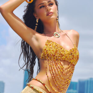 Desert Disco Beaded Bra Top