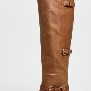Distressed Leather Over the Knee Boot