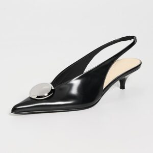 Dome Slash Slingbacks in Polished Calf