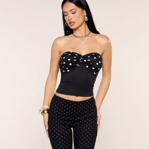 Dot Drama Twist Tube Crop Top