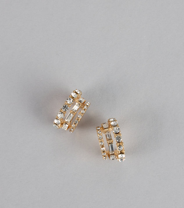 Windsor Double Glam Rhinestone Hoop Earrings